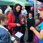 Interviewing members of the public at Bridport Charter Fair 2019